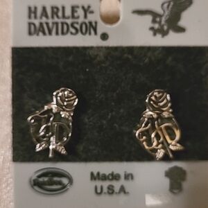 😊Host Pick😊Harley-Davidson Silver Color Logo Earrings